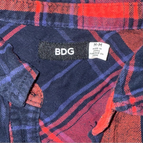 BDG Red and Blue Plaid Flannel - Picture 5 of 7